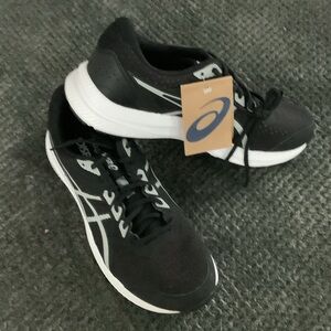 Asics Black and White Lace-Up Running Sneakers